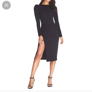 **NWOT SIZE SMALL: Dress the Population Nadia long sleeve scoop midi dress